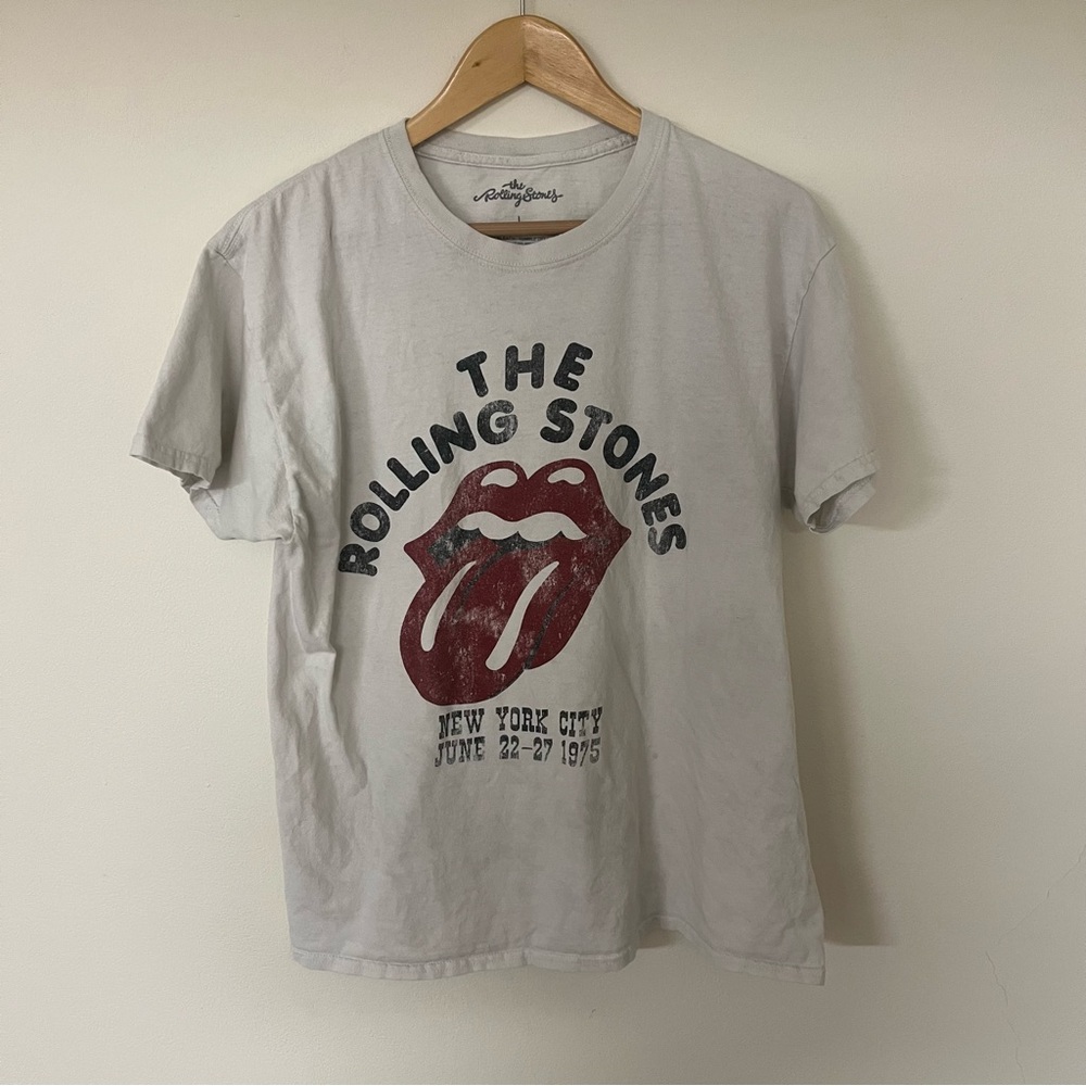 the Rolling Stones off-white Crewneck Logo Tee